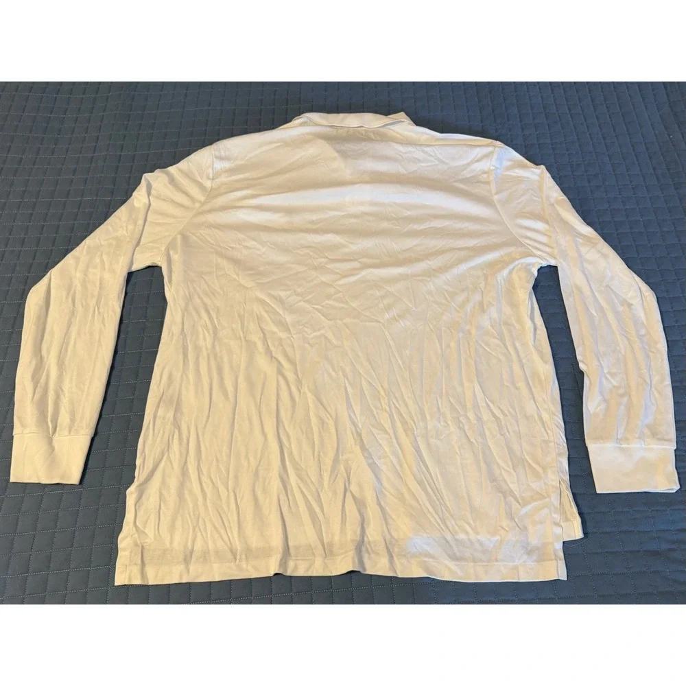 NWT Polo Ralph Lauren Polo Shirt Men XL White Long Sleeve Blue Pony 100% Cotton
